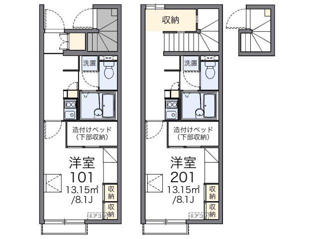レオパレスKITAICHI S(1K/2階)の間取り写真