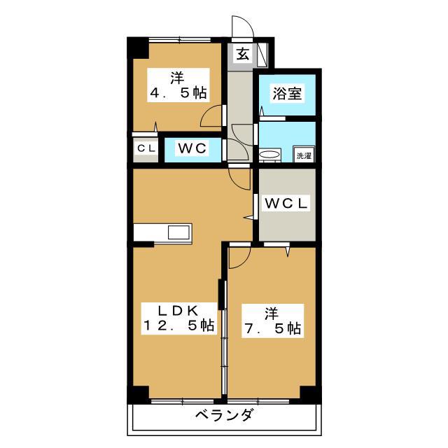 フォレストヴァレー東戸塚(2LDK/1階)の間取り写真