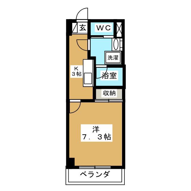 ピアチェーレアシタカ(1K/1階)の間取り写真
