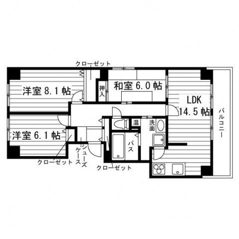 スカイヒルズ栄町4(3LDK/7階)の間取り写真