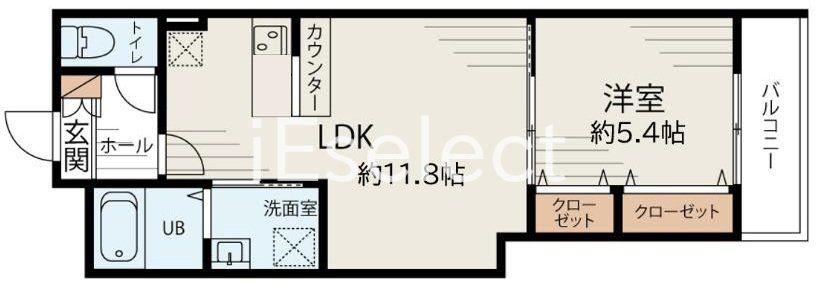 LIT上志津(1LDK/1階)の間取り写真