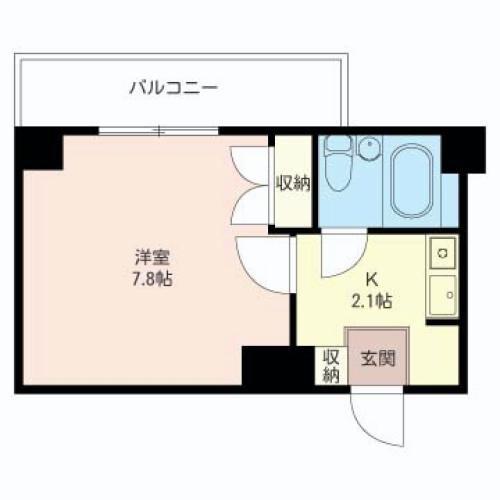 ヴェルドミール宮崎台(1K/4階)の間取り写真