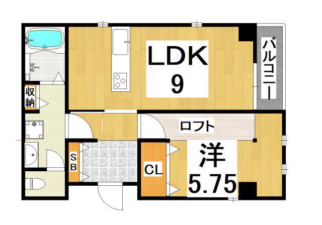 クレインコート夙川(1LDK/3階)の間取り写真
