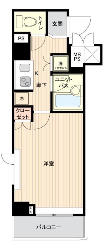 ルーブル高円寺伍番館(1K/2階)の間取り写真