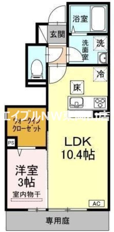 プランタン(1LDK/1階)の間取り写真