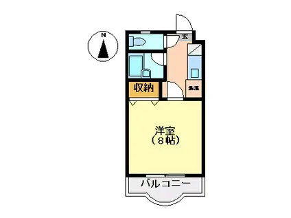 コスモハイムII(1K/4階)の間取り写真