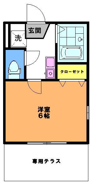 ピークハイム和光L(1K/1階)の間取り写真