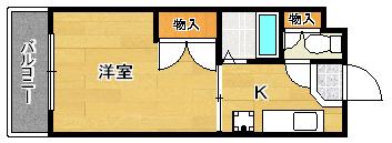 ホワイトハイムYM(1K/3階)の間取り写真