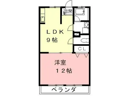 今嶺ビル(1LDK/4階)の間取り写真