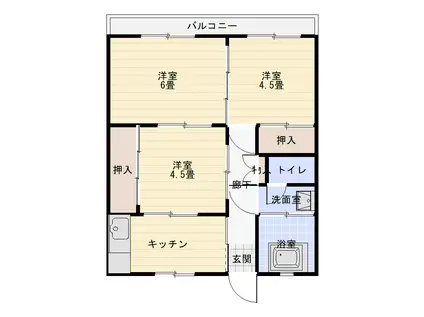 みかげアパート(3K/1階)の間取り写真