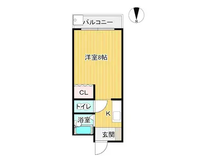 クリーンハイツ弓立II(1K/4階)の間取り写真