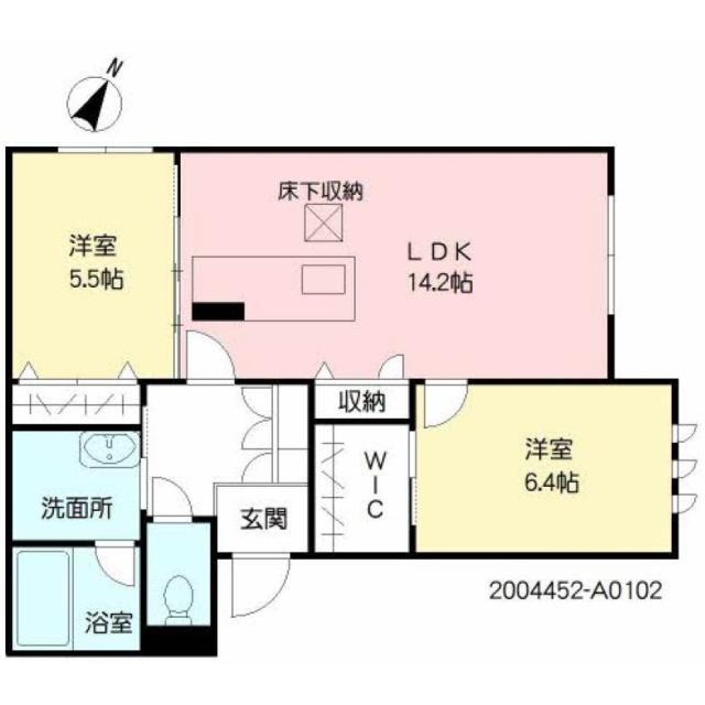 ファミリア新屋敷(2LDK/1階)の間取り写真