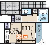 キャトル大泉学園5番館(ワンルーム/2階)の間取り写真