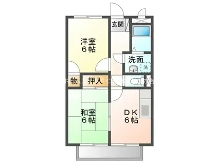 SURPLUS TWO宇塚(2DK/1階)の間取り写真