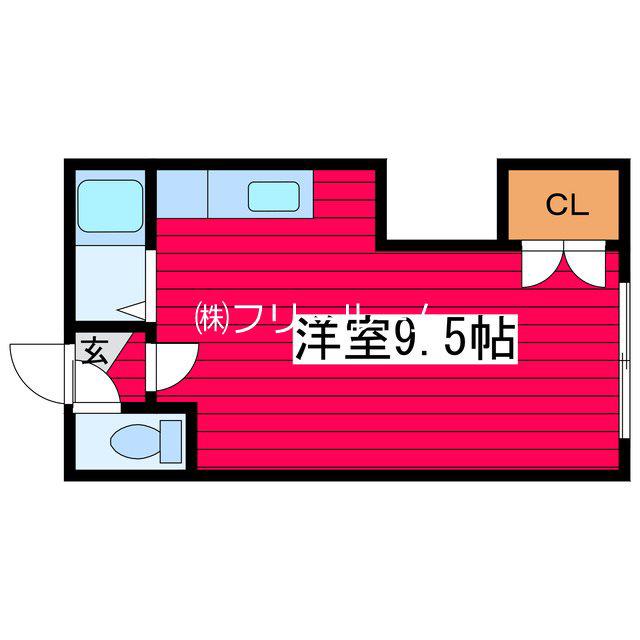 サンシャイン(ワンルーム/2階)の間取り写真