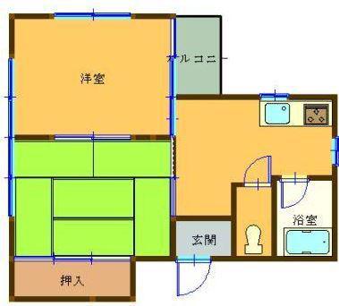 エクステンドスバル(2K/3階)の間取り写真
