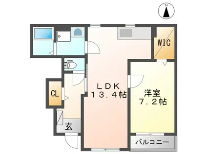 サンドリーム(1LDK/1階)の間取り写真