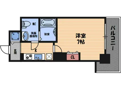 エス・キュート尼崎II(1K/11階)の間取り写真