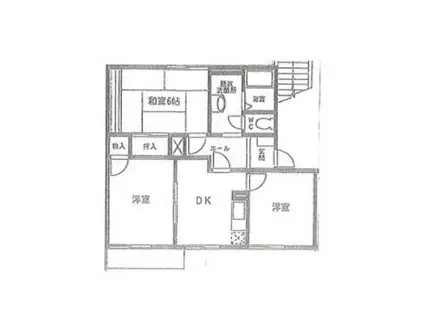 三島コリーナ(3DK/1階)の間取り写真