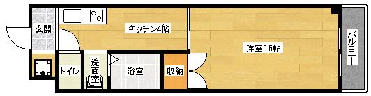 せせら弐番館(1K/2階)の間取り写真