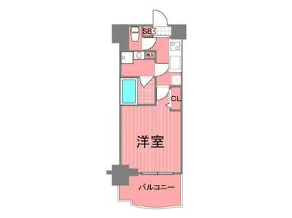 グリフィン川崎・西口参番館(1K/7階)の間取り写真