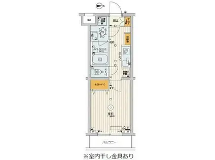 スカイコートパレス千川(1K/4階)の間取り写真