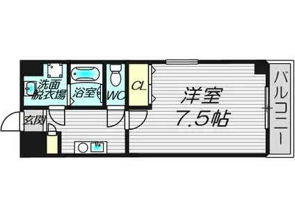 地下鉄御堂筋線 本町駅 徒歩9分 10階建 築23年(1K/3階)の間取り写真