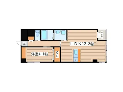 ＪＲ仙石線 榴ケ岡駅 徒歩7分 3階建 築8年(1LDK/2階)の間取り写真