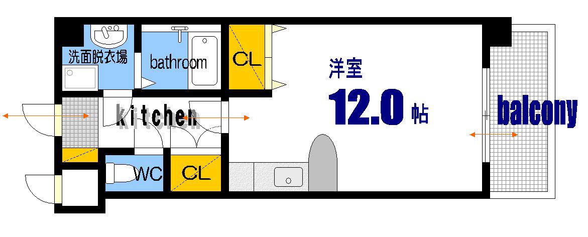 舟入FLATS(ワンルーム/6階)の間取り写真