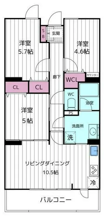 ダイアパレス青梅新町 10階階 間取り