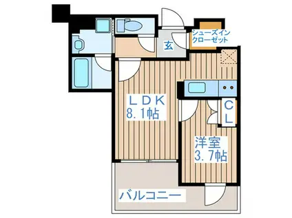 シエリアタワー仙台青葉通(1LDK/6階)の間取り写真