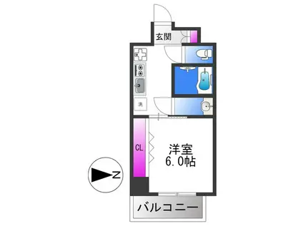 GLUCK MAISON S-SHINFUKAE XIII(1K/5階)の間取り写真