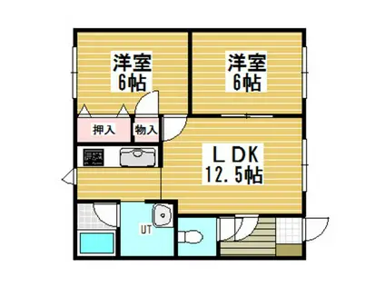 ドリーム桜木II(2LDK/1階)の間取り写真