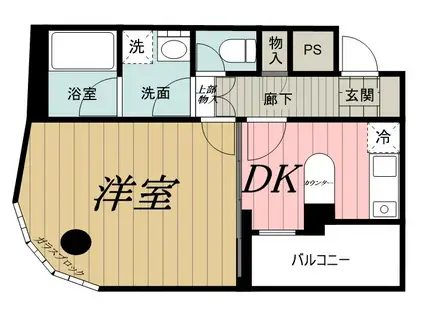 エミネンス千葉新宿(1DK/2階)の間取り写真