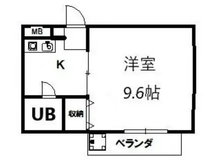 キャストロ赤坂(1K/1階)の間取り写真