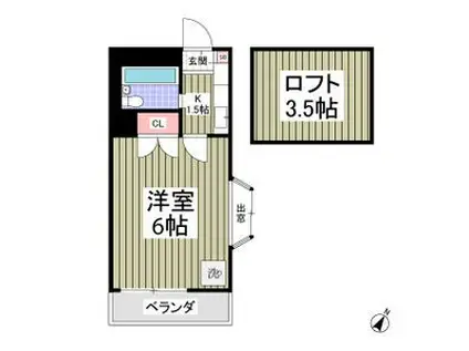 東武東上線 高坂駅 徒歩8分 2階建 築35年(1K/2階)の間取り写真