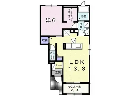 カモミールE(1LDK/1階)の間取り写真