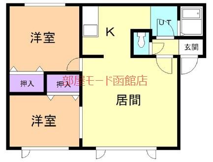 ハウスコンフォートC(2LDK/2階)の間取り写真