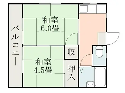 楠畑コーポ2(2K/2階)の間取り写真