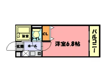 ボンヌ・シャンス(1K/2階)の間取り写真