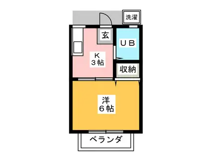 フロリ・サープレス(1K/2階)の間取り写真