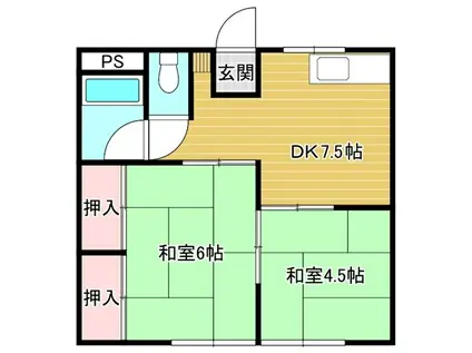 秋本コーポ(2DK/1階)の間取り写真
