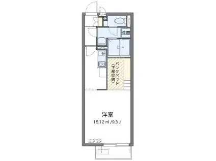 ミランダメゾン コンフォール(ワンルーム/1階)の間取り写真