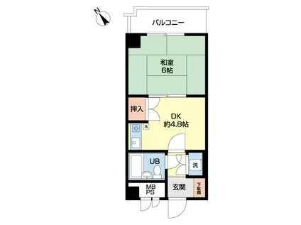 ダイアパレス青山(1DK/3階)の間取り写真