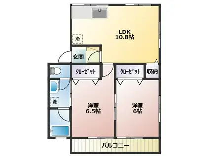 SSハイツ(2LDK/3階)の間取り写真