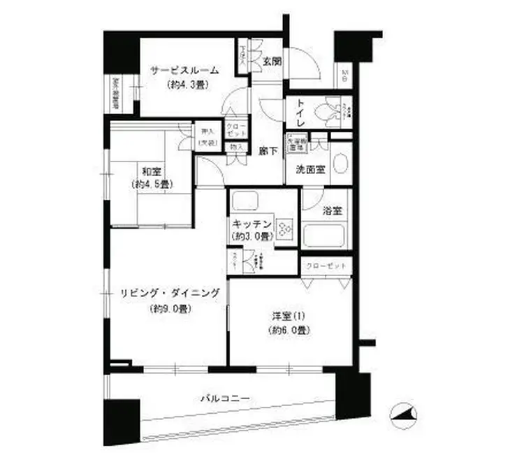 パークキューブ浅草田原町 7階階 間取り