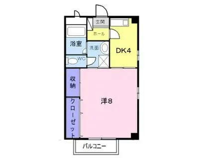 ファミール・ビラA(1DK/2階)の間取り写真