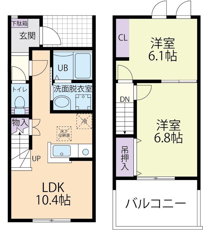 ドミールソノ(2LDK/1階)の間取り写真