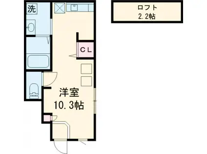 あんしん大蓮東08 1084(ワンルーム/1階)の間取り写真