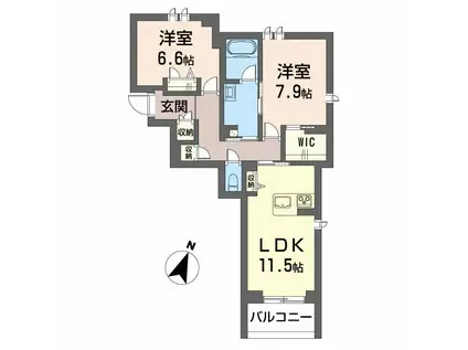 シャーメゾンノースグレイス(2LDK/1階)の間取り写真